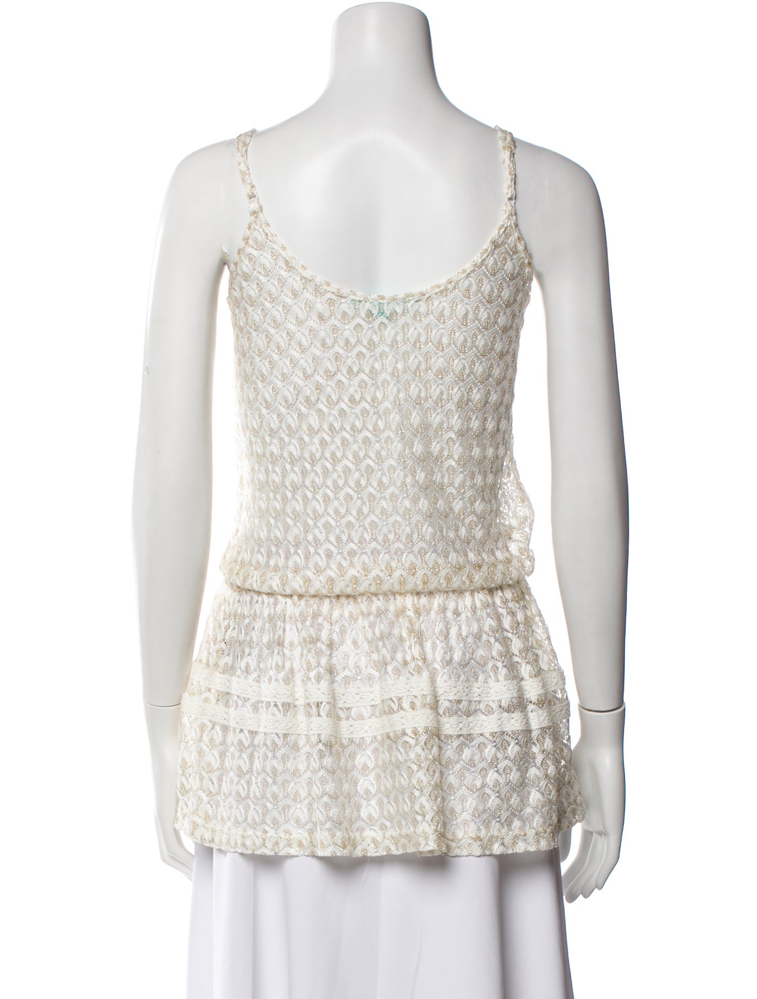 Melissa Odabash Printed Scoop Neck Top